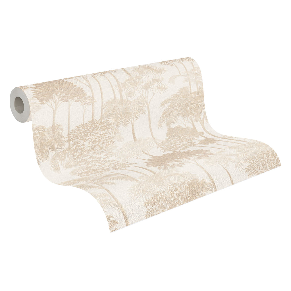 Cuba II-Vliestapete Vinyltapete Beige Dschungel