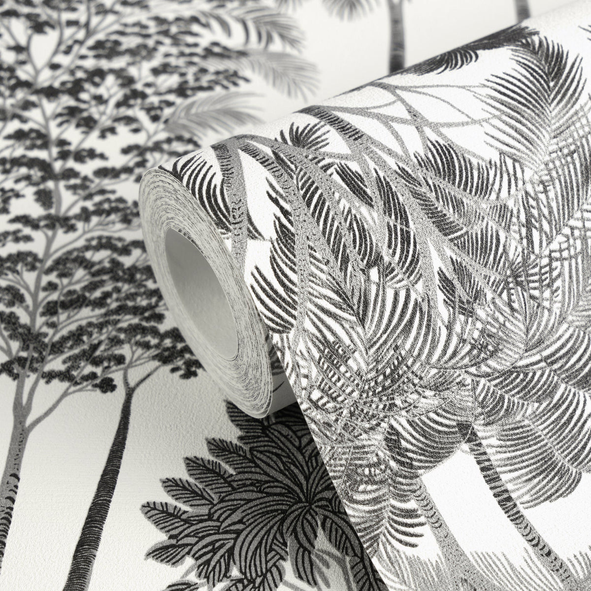 Papel pintado vinílico Cuba II gris selva tropical - Matex - Imagen 2