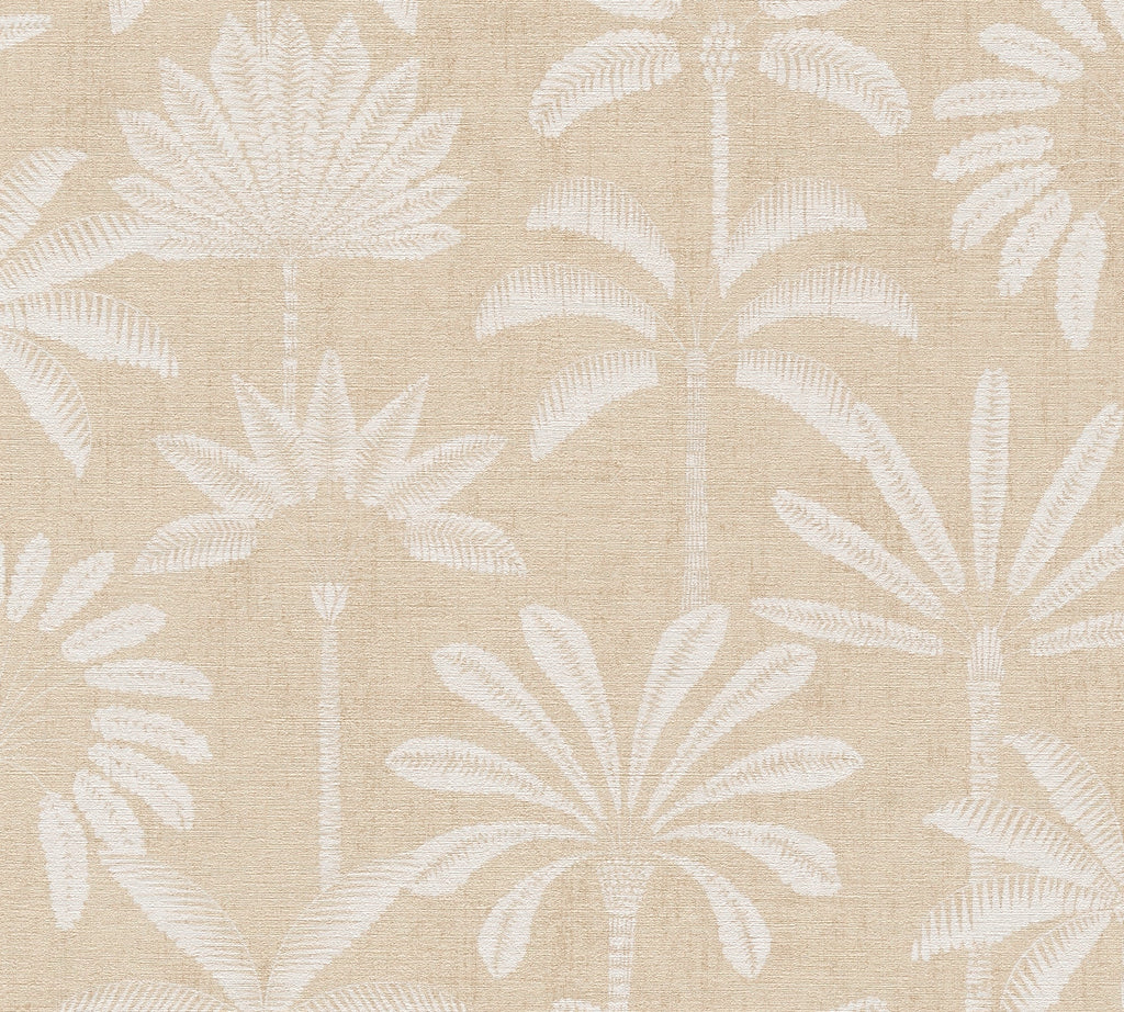 Cuba II-Vliestapete Vinyltapete Beige Dschungel