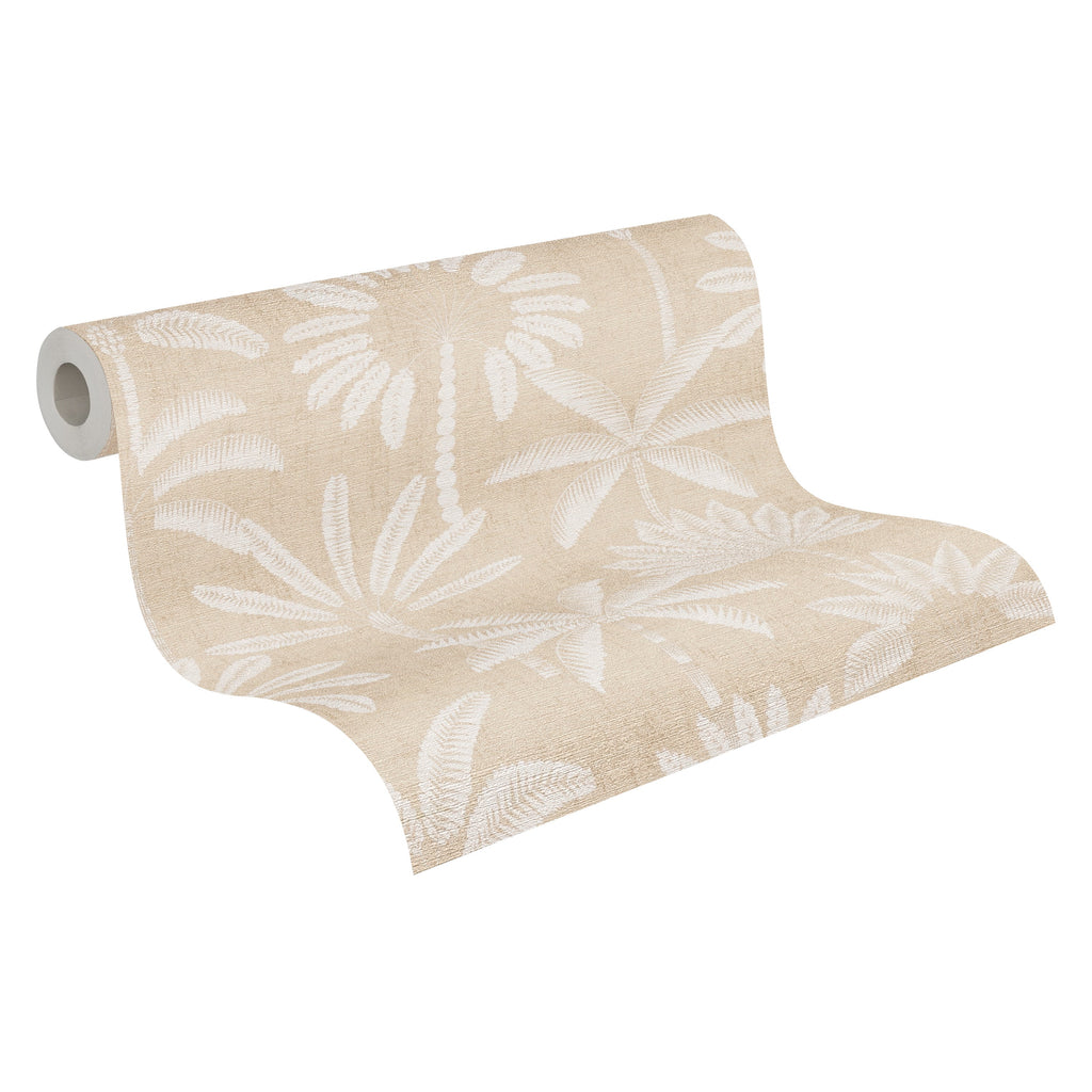 Cuba II-Vliestapete Vinyltapete Beige Dschungel