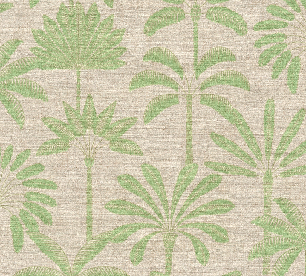 Cuba II-Vliestapete Vinyltapete Beige Dschungel