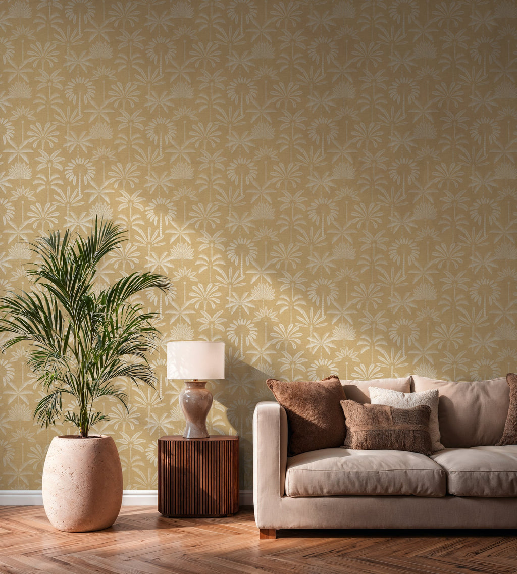 Cuba II-Vliestapete Vinyltapete Beige Dschungel
