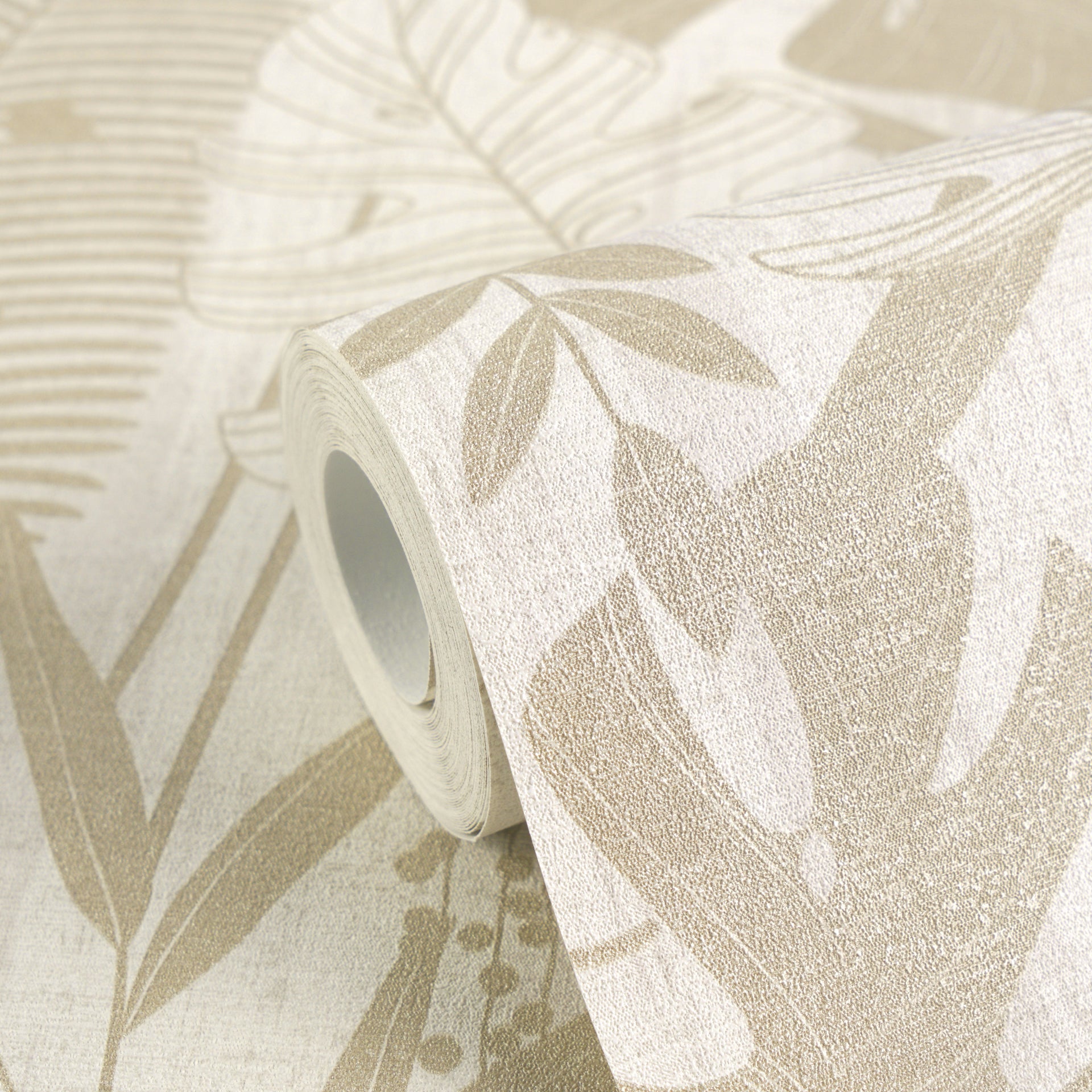 Cuba II-Vliestapete Vinyltapete Beige Dschungel