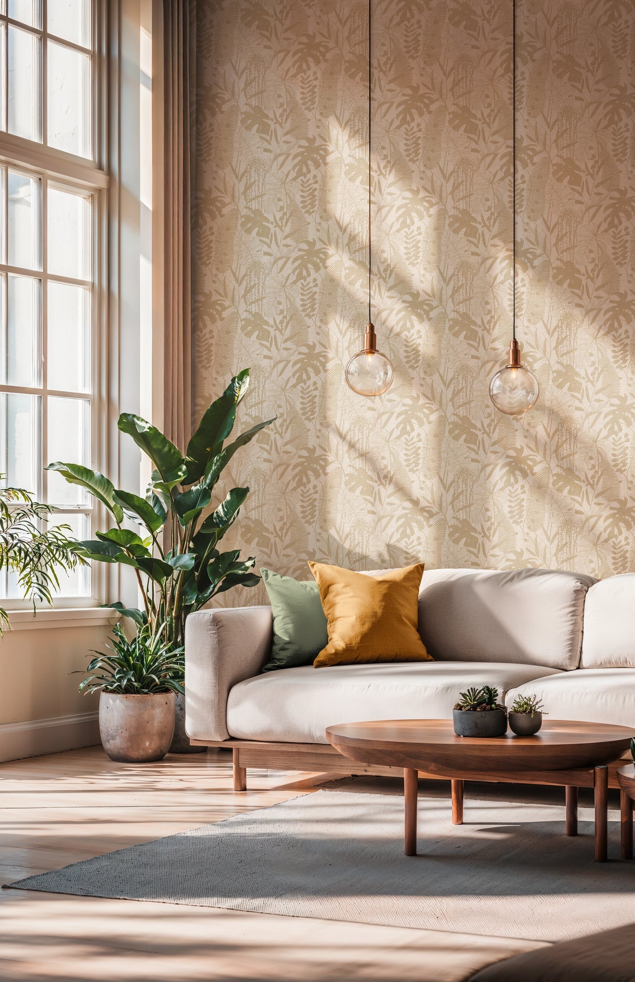 Cuba II-Vliestapete Vinyltapete Beige Dschungel