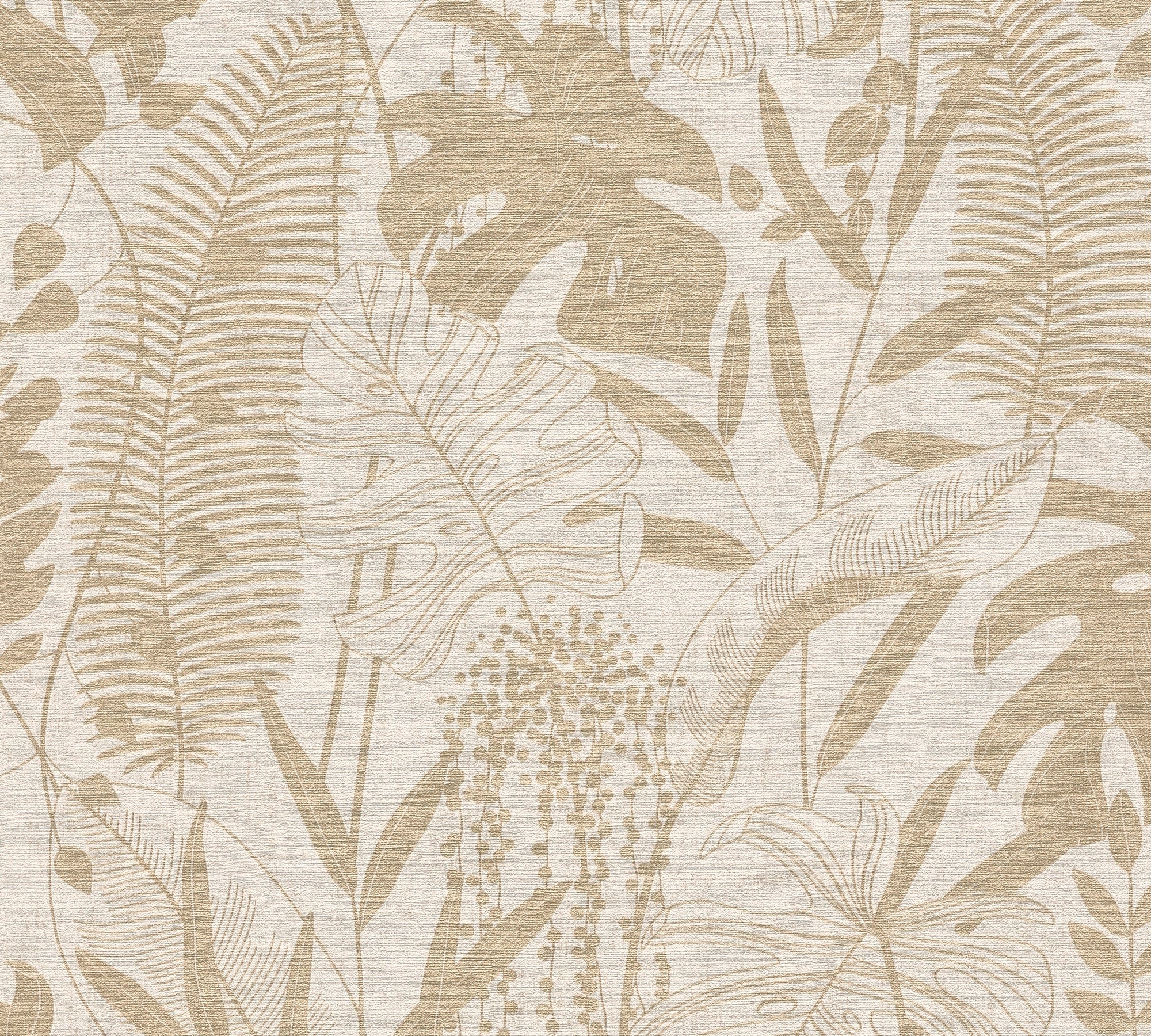 Cuba II-Vliestapete Vinyltapete Beige Dschungel