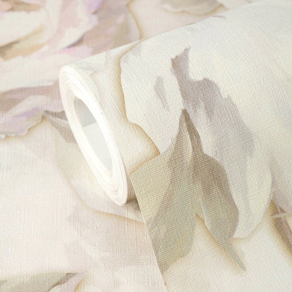Hochwertige Vliestapete Creme Floral