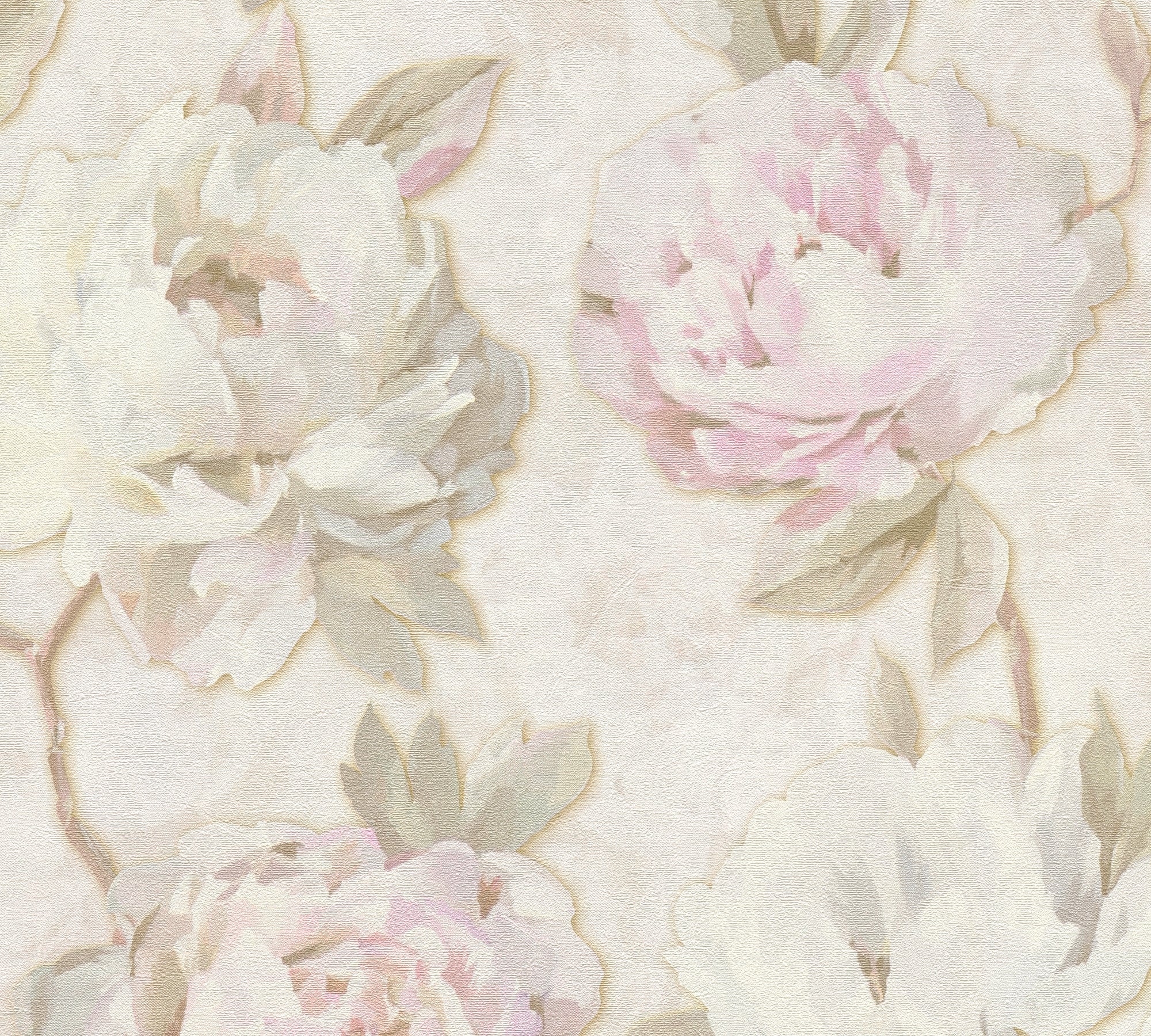 Hochwertige Vliestapete Creme Floral