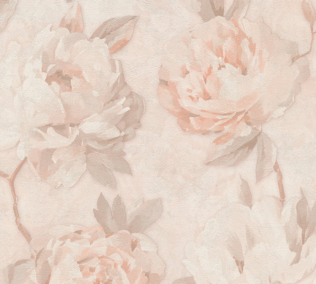 Hochwertige Vliestapete Creme Floral
