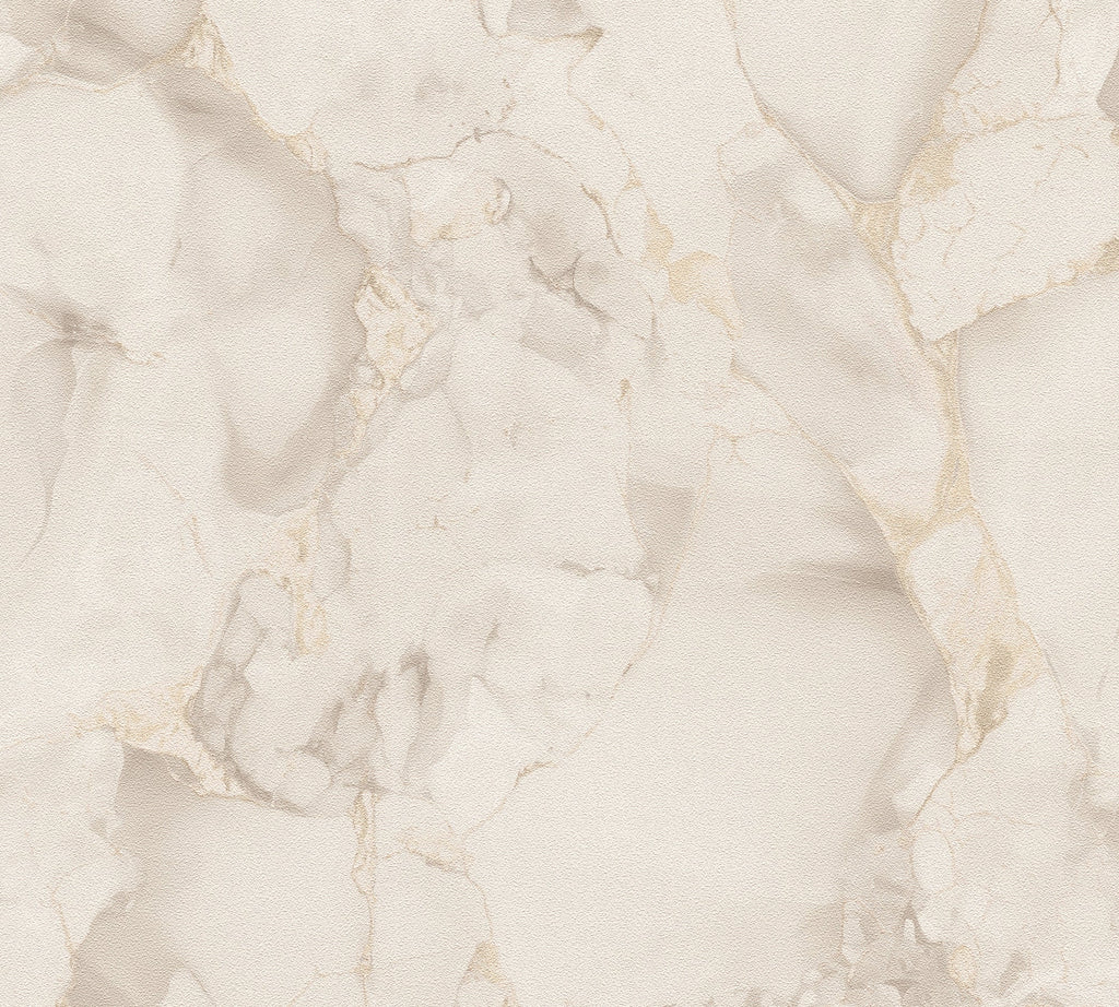 Hochwertige Vliestapete Creme Marmor