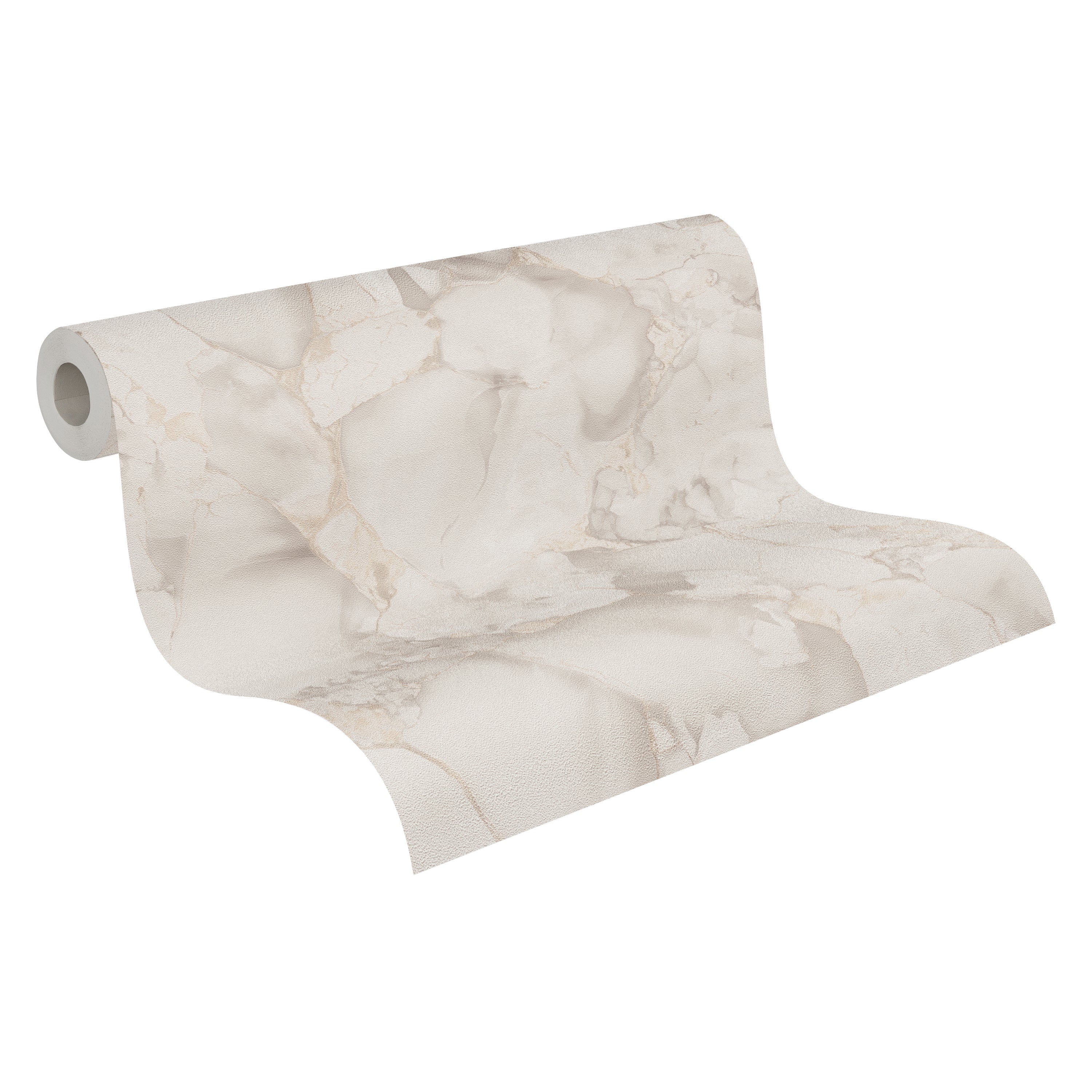 Hochwertige Vliestapete Creme Marmor