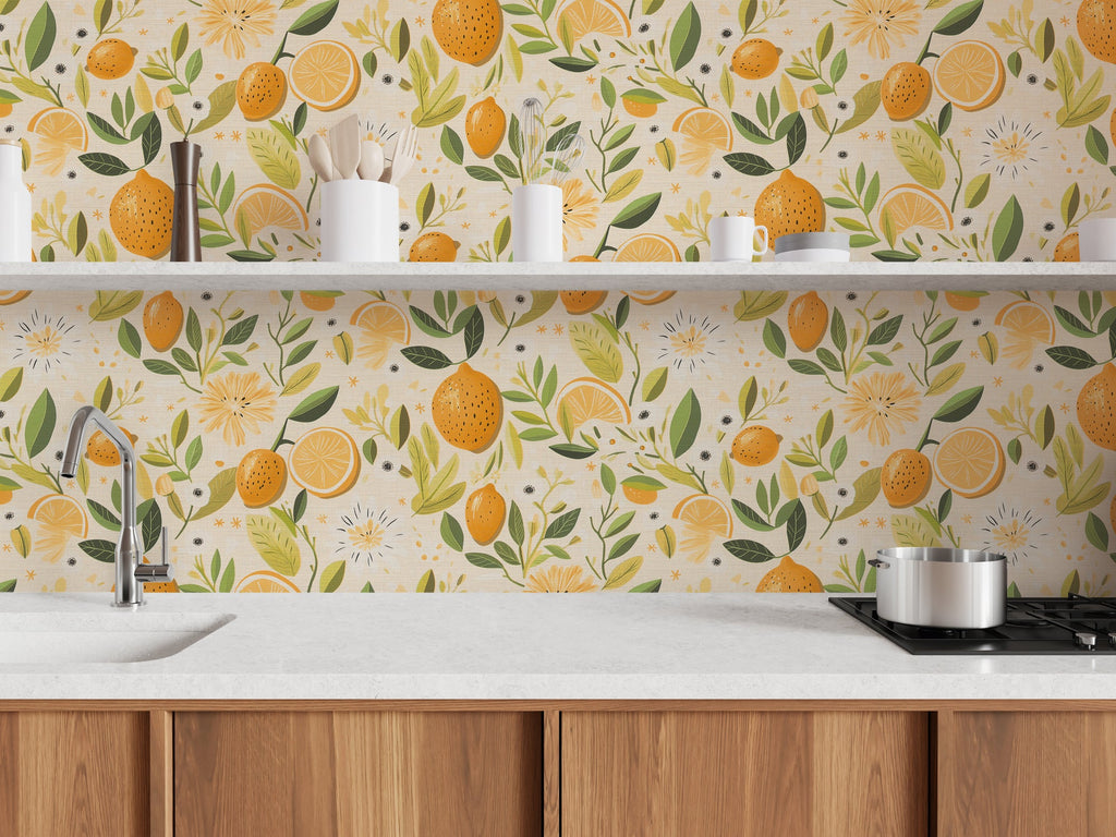 Hochwertige Vliestapete Creme Blumenmuster