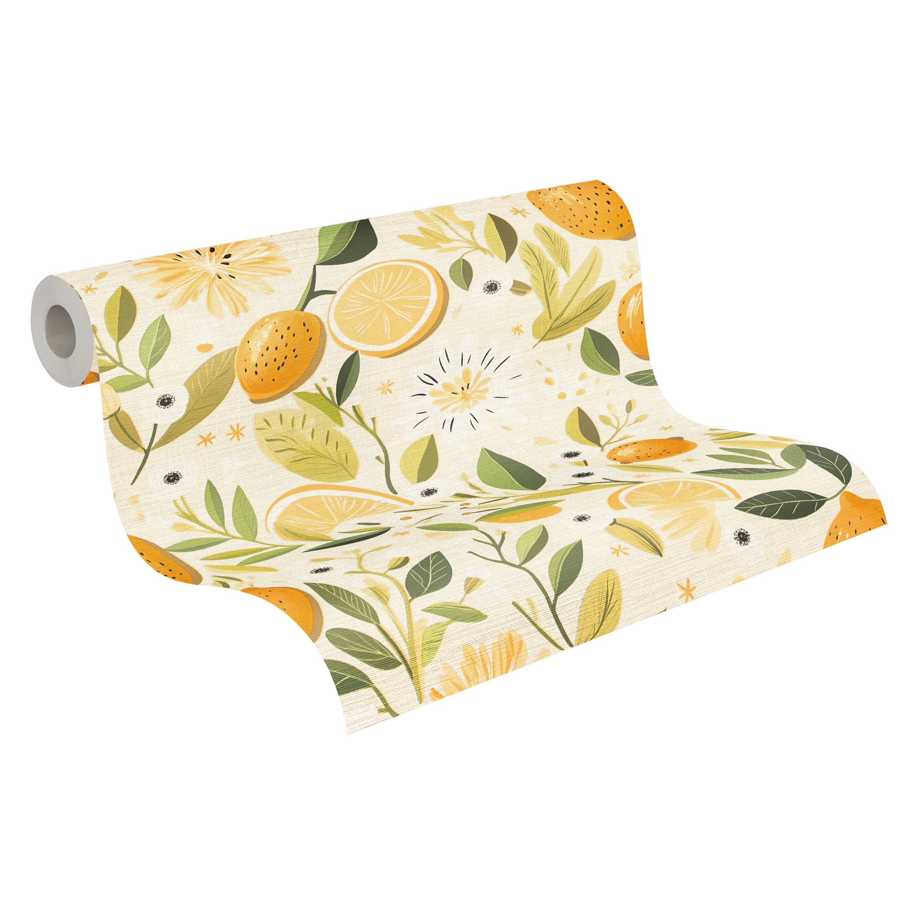 Hochwertige Vliestapete Creme Blumenmuster