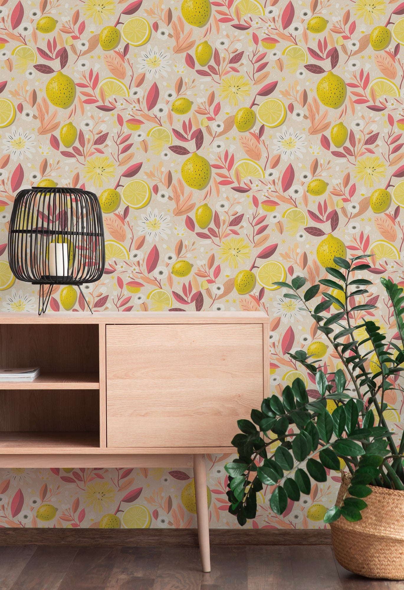 Hochwertige Vliestapete Beige Blumenmuster