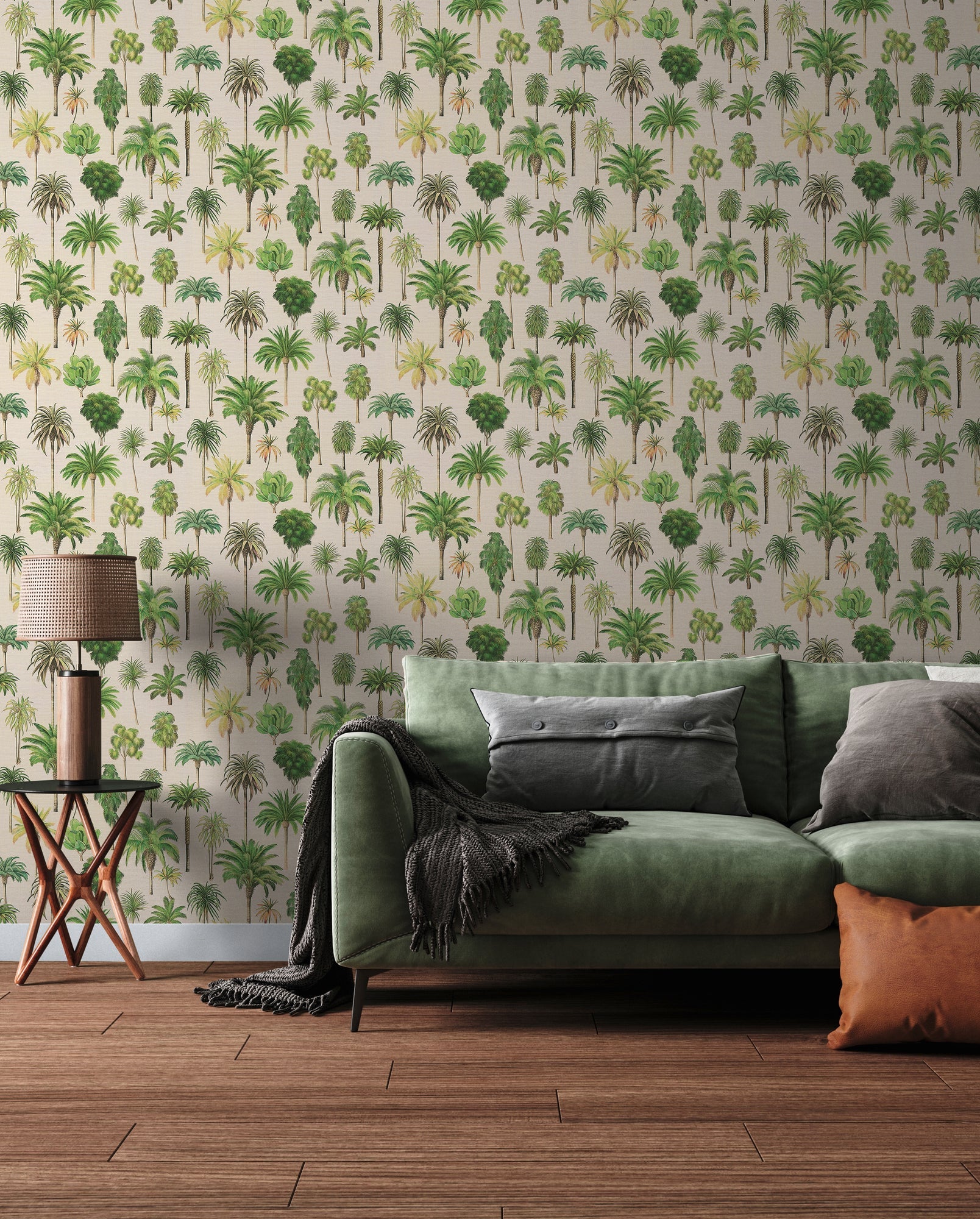 Hochwertige Vliestapete Beige Floral