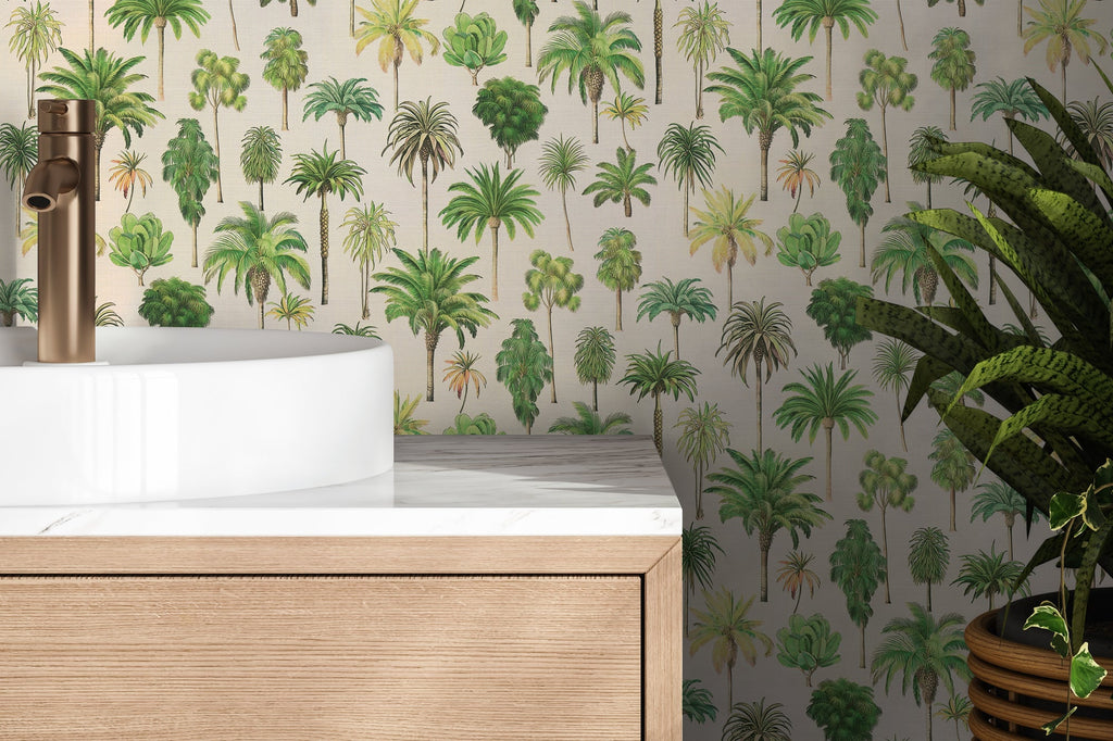 Hochwertige Vliestapete Beige Floral