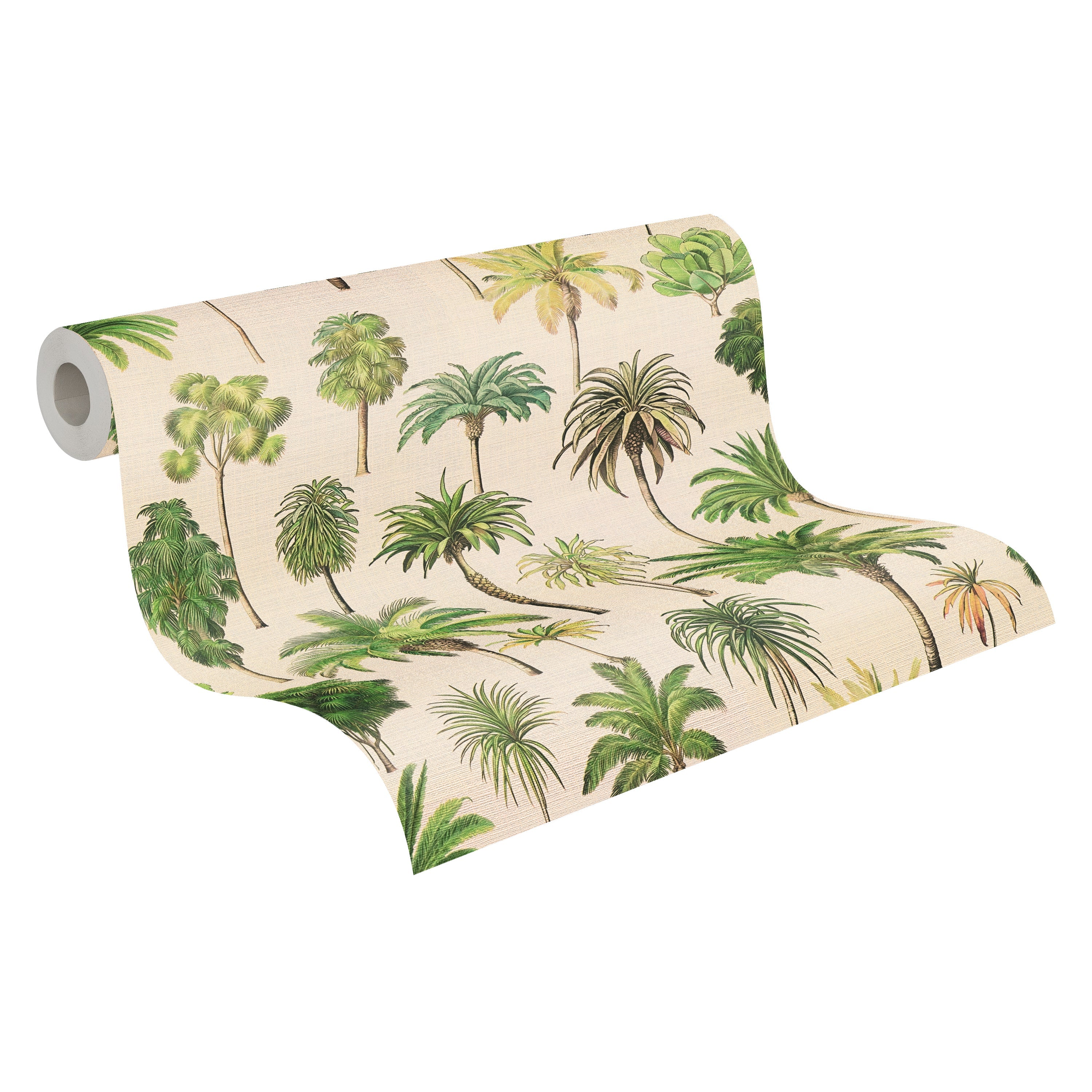 Hochwertige Vliestapete Beige Floral