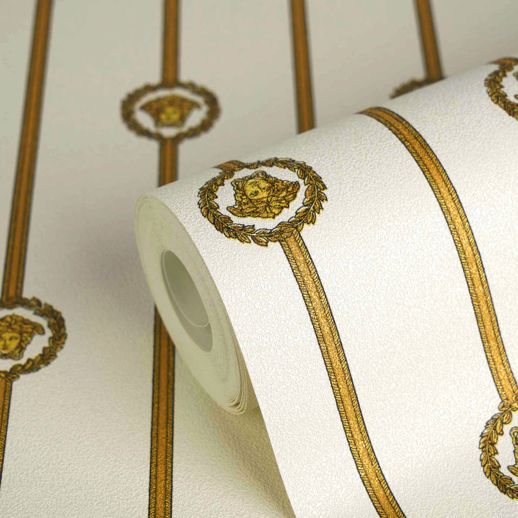 Versace 6-Vliestapete Vinyltapete Weis Streifentapete
