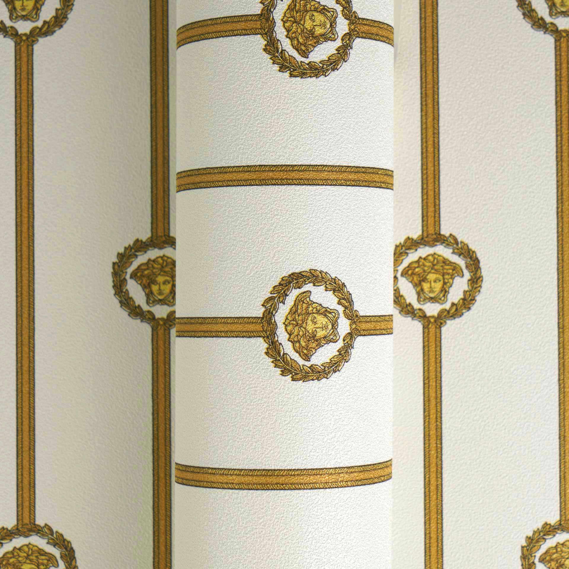 Versace 6-Vliestapete Vinyltapete Weis Streifentapete