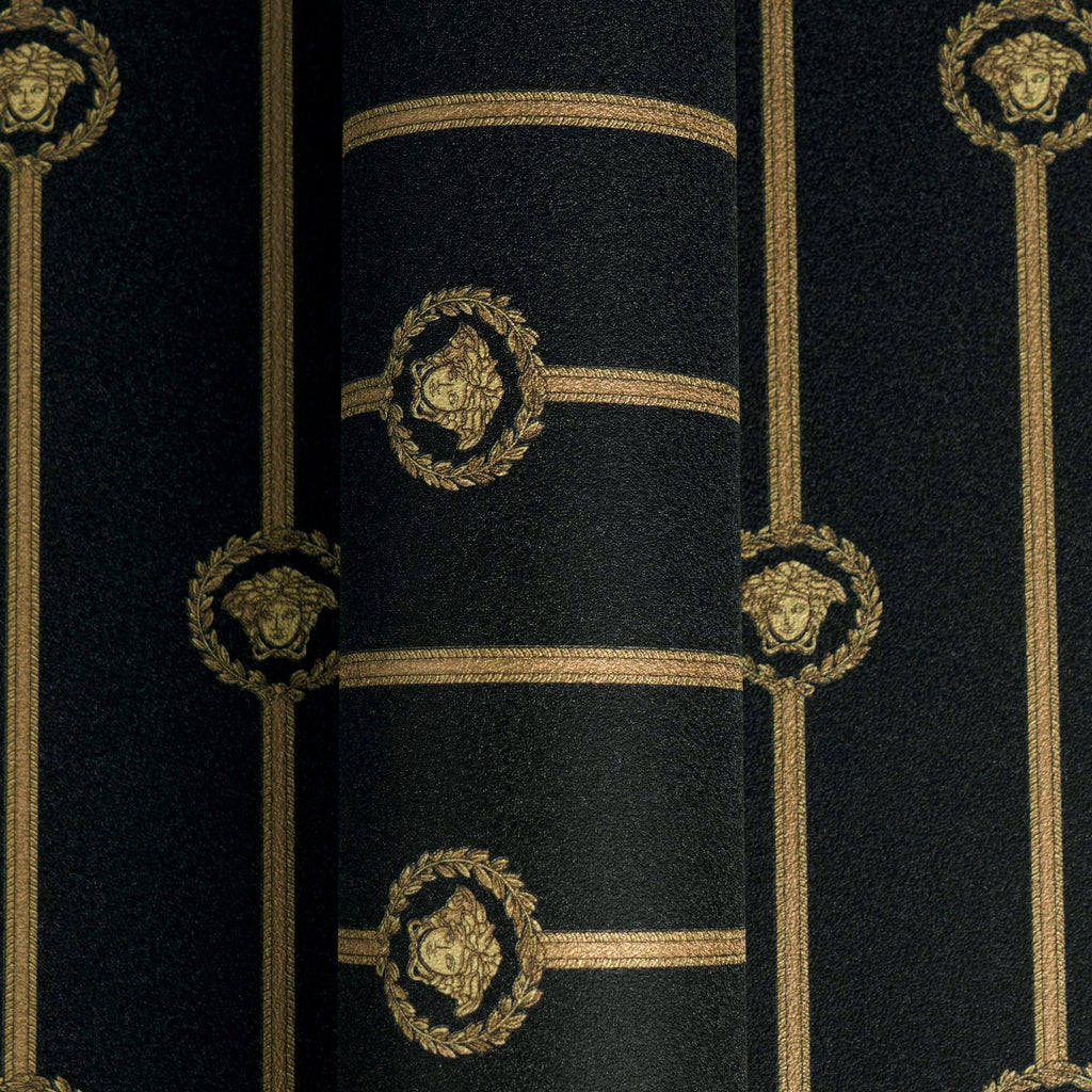 Versace 6-Vliestapete Vinyltapete Schwarz Streifentapete
