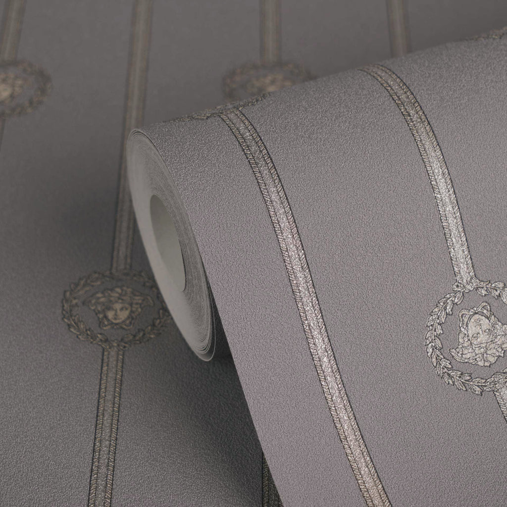 Versace 6-Vliestapete Vinyltapete Grau Streifentapete