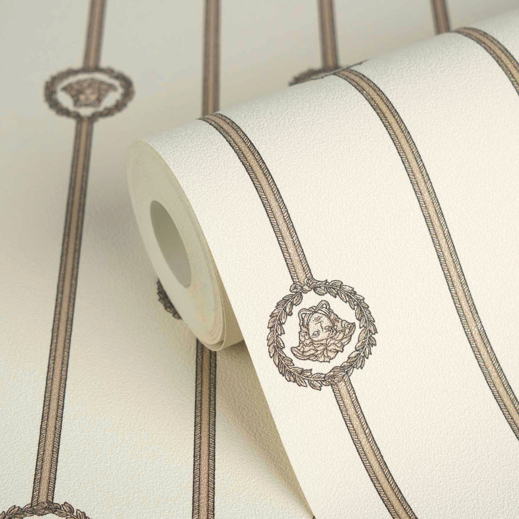Versace 6-Vliestapete Vinyltapete Weis Streifentapete
