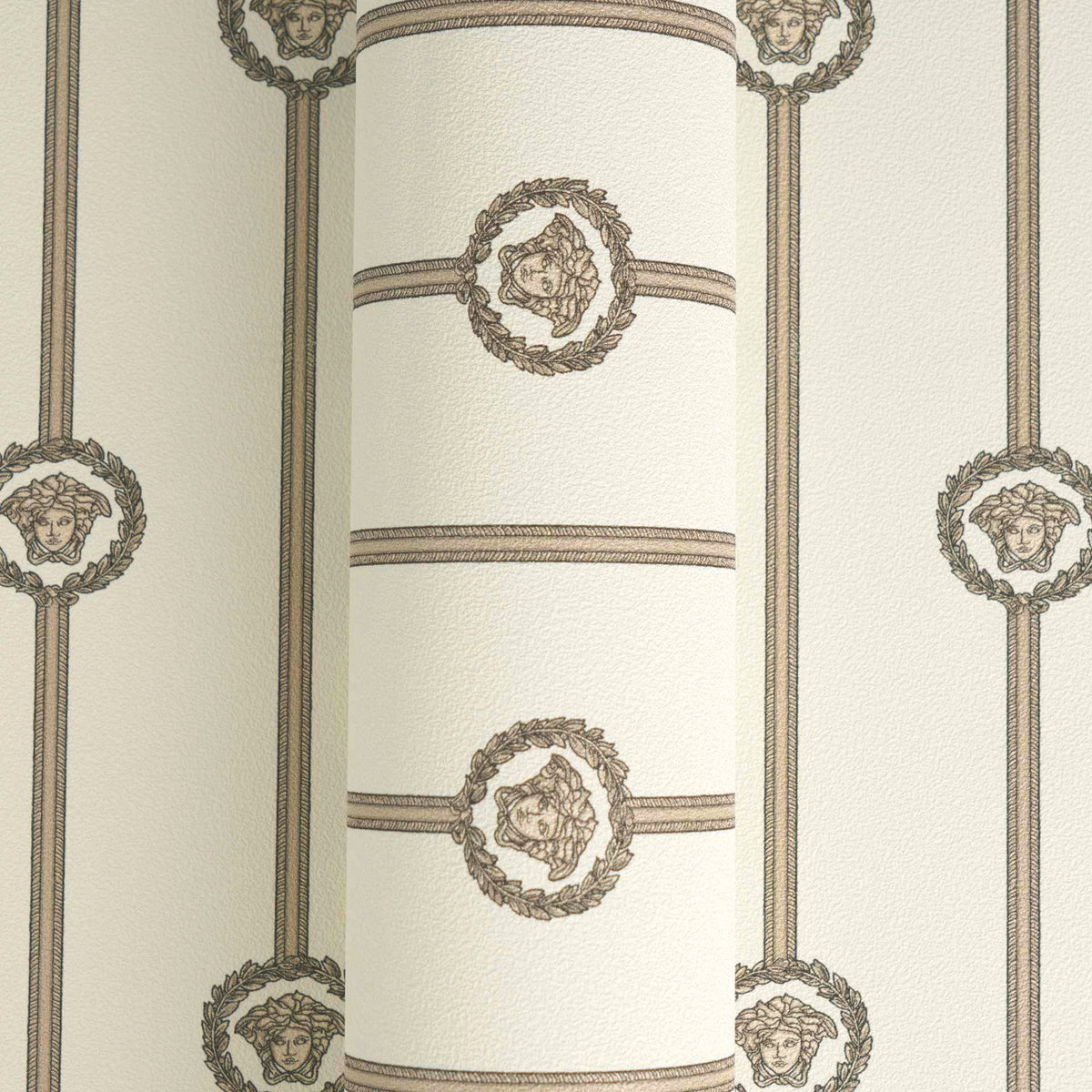 Papel pintado vinílico Versace 6 blanco de rayas - Matex - Imagen 3