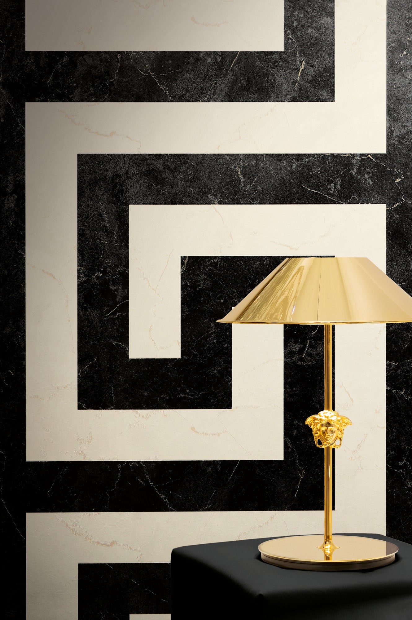 Versace 6-Vliestapete Vinyltapete Schwarz Maander