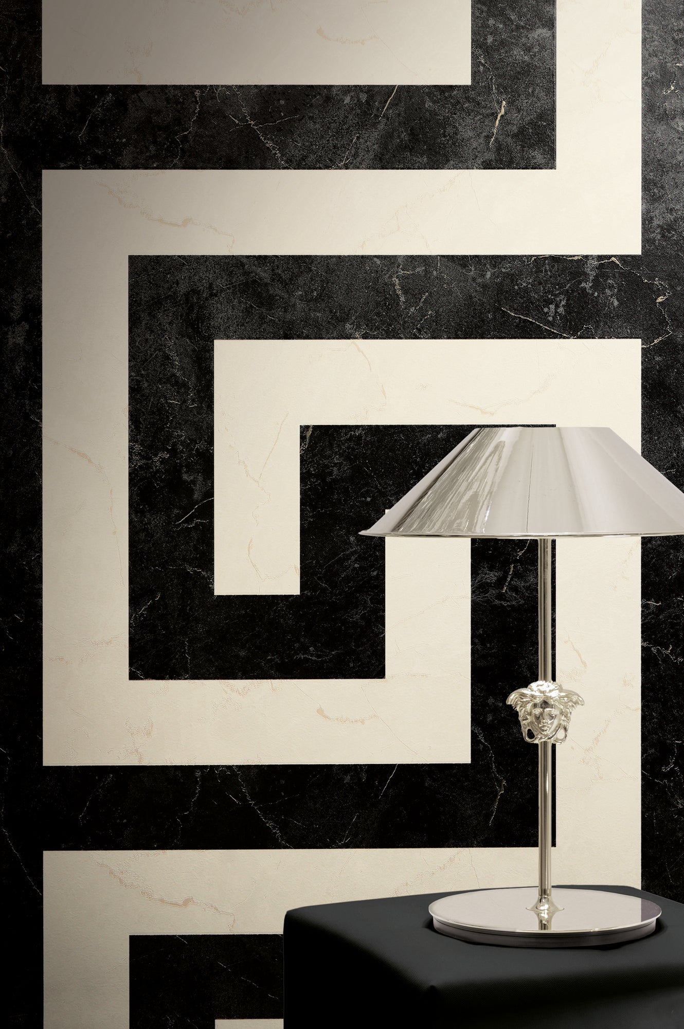 Versace 6-Vliestapete Vinyltapete Schwarz Maander