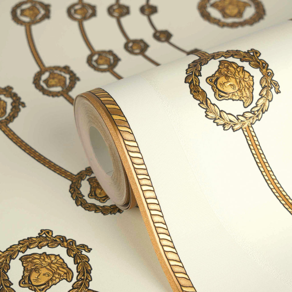 Versace 6-Vliestapete Vinyltapete Weis Medusakopf