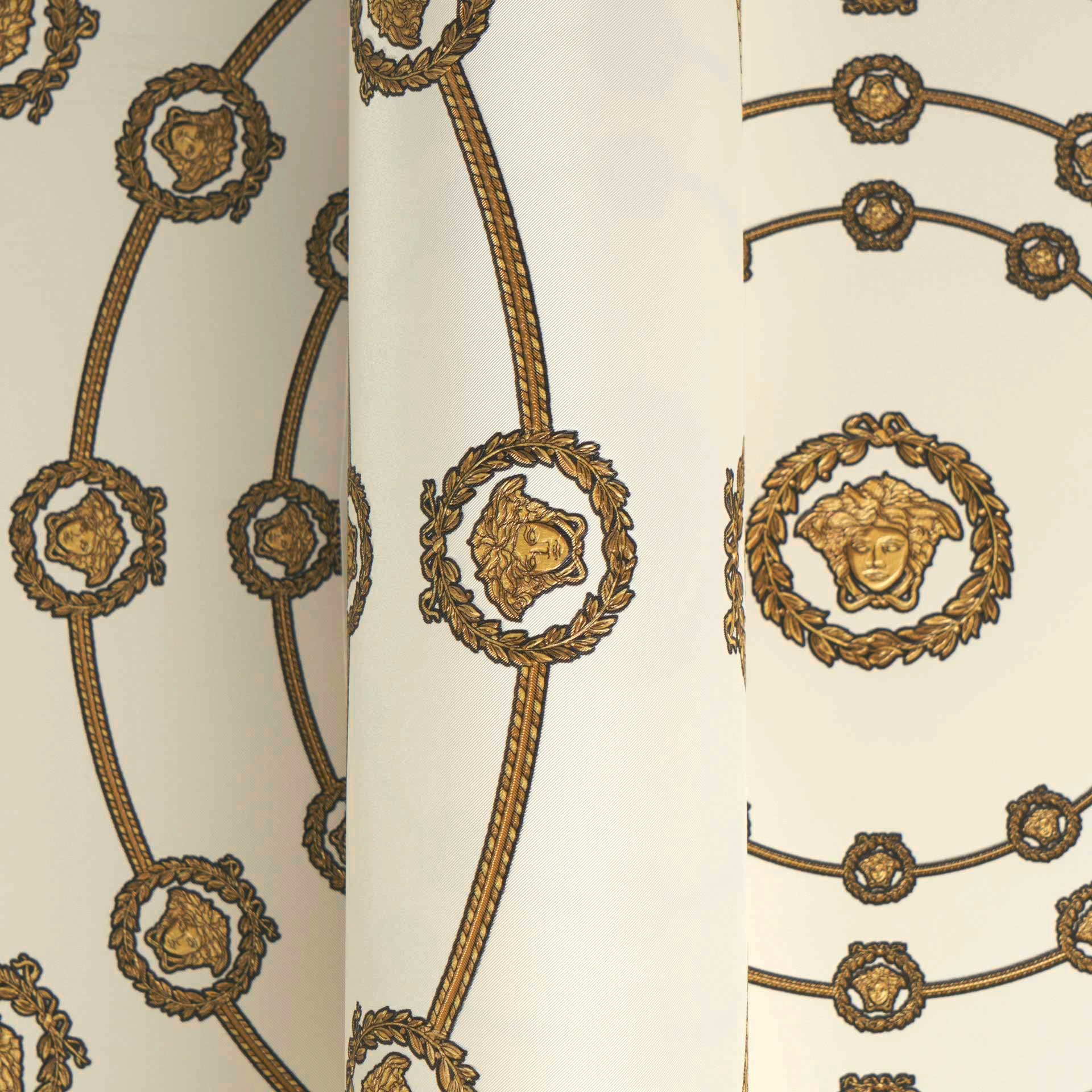 Versace 6-Vliestapete Vinyltapete Weis Medusakopf