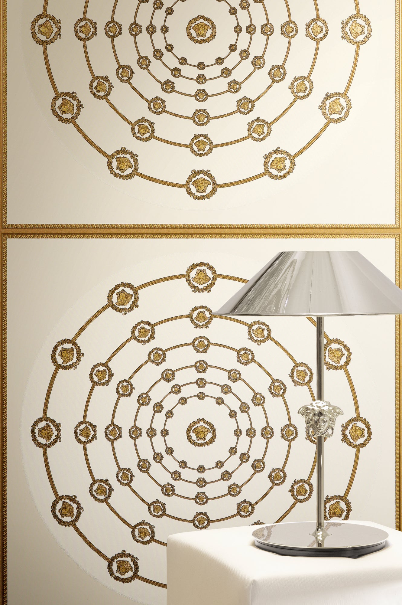 Versace 6-Vliestapete Vinyltapete Weis Medusakopf
