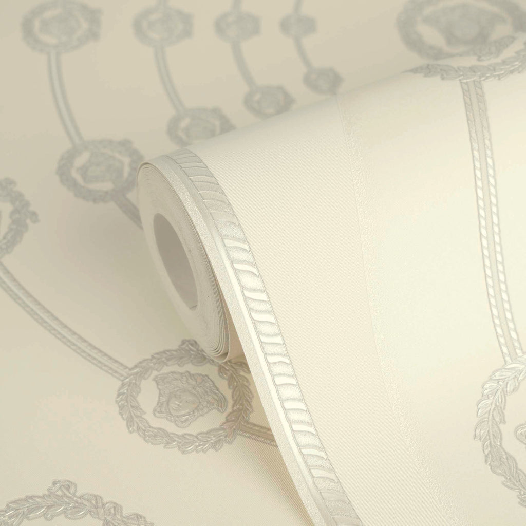 Versace 6-Vliestapete Vinyltapete Grau Medusakopf