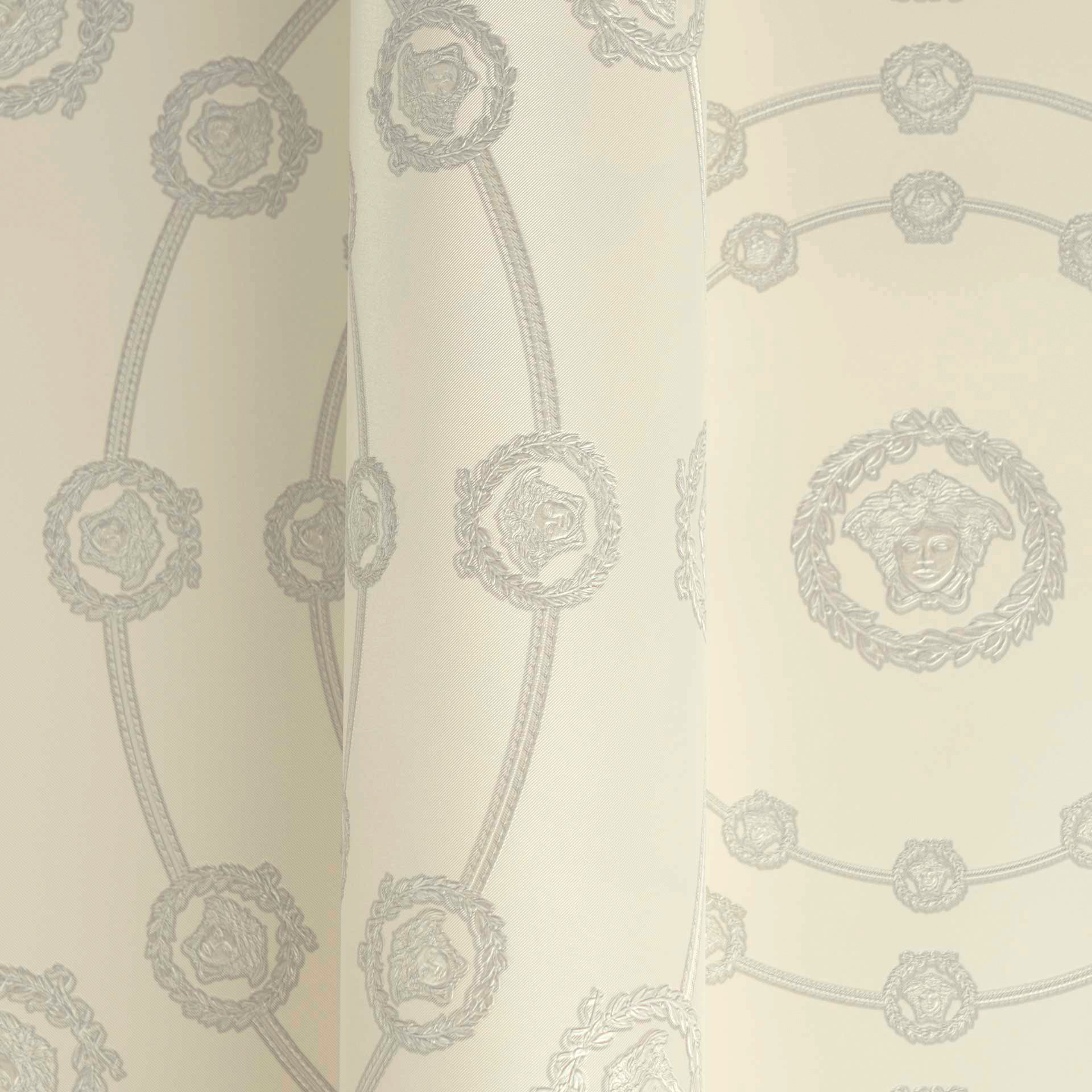 Versace 6-Vliestapete Vinyltapete Grau Medusakopf