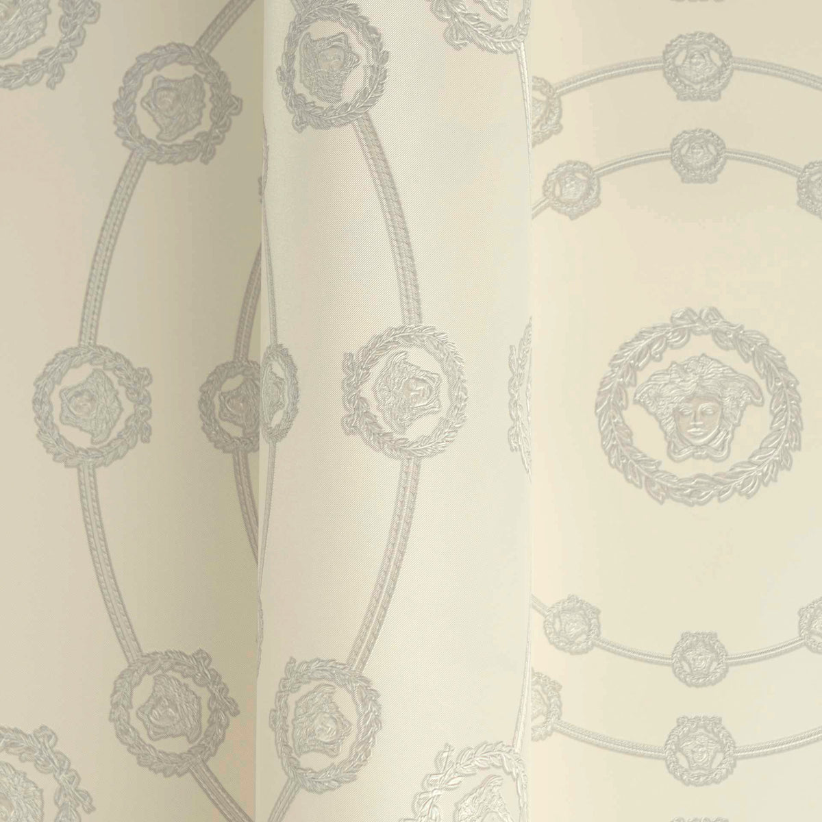 Papel pintado vinílico Versace 6 gris cabeza de Medusa emblemática - Matex - Imagen 3