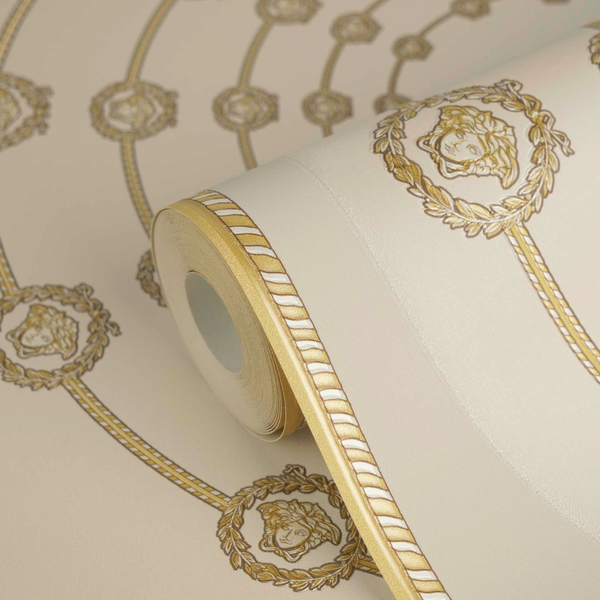 Versace 6-Vliestapete Vinyltapete Beige Medusakopf