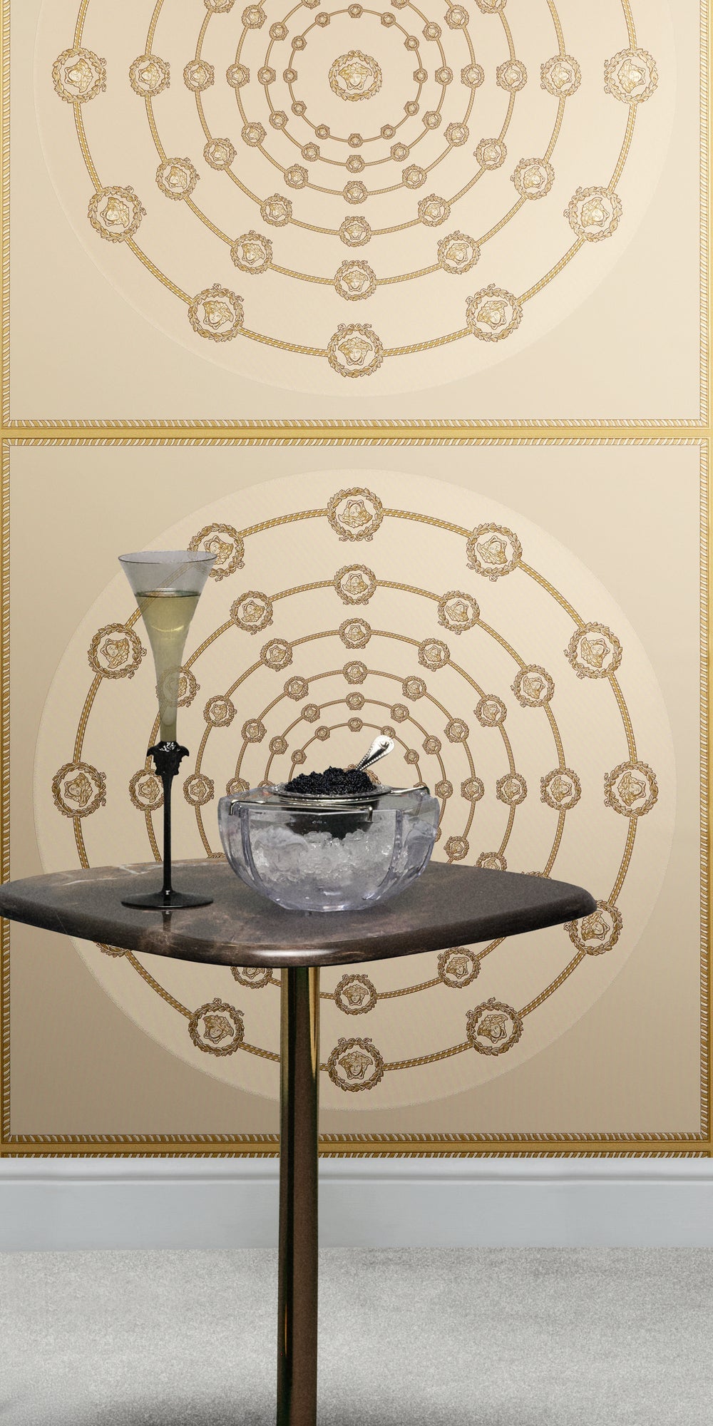 Versace 6-Vliestapete Vinyltapete Beige Medusakopf
