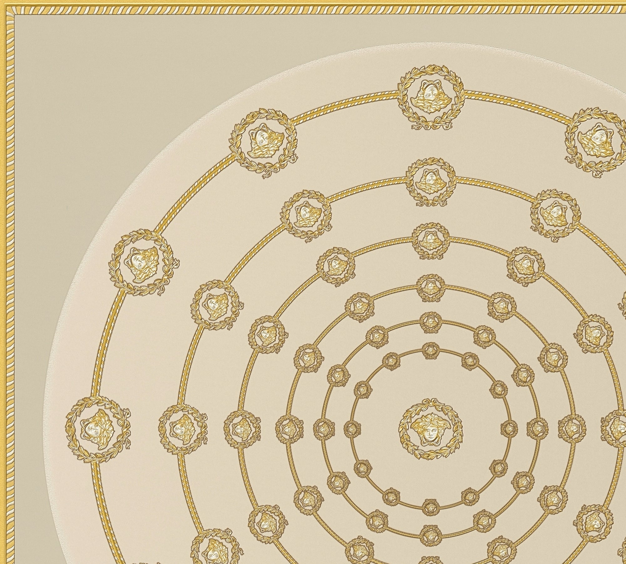 Versace 6-Vliestapete Vinyltapete Beige Medusakopf
