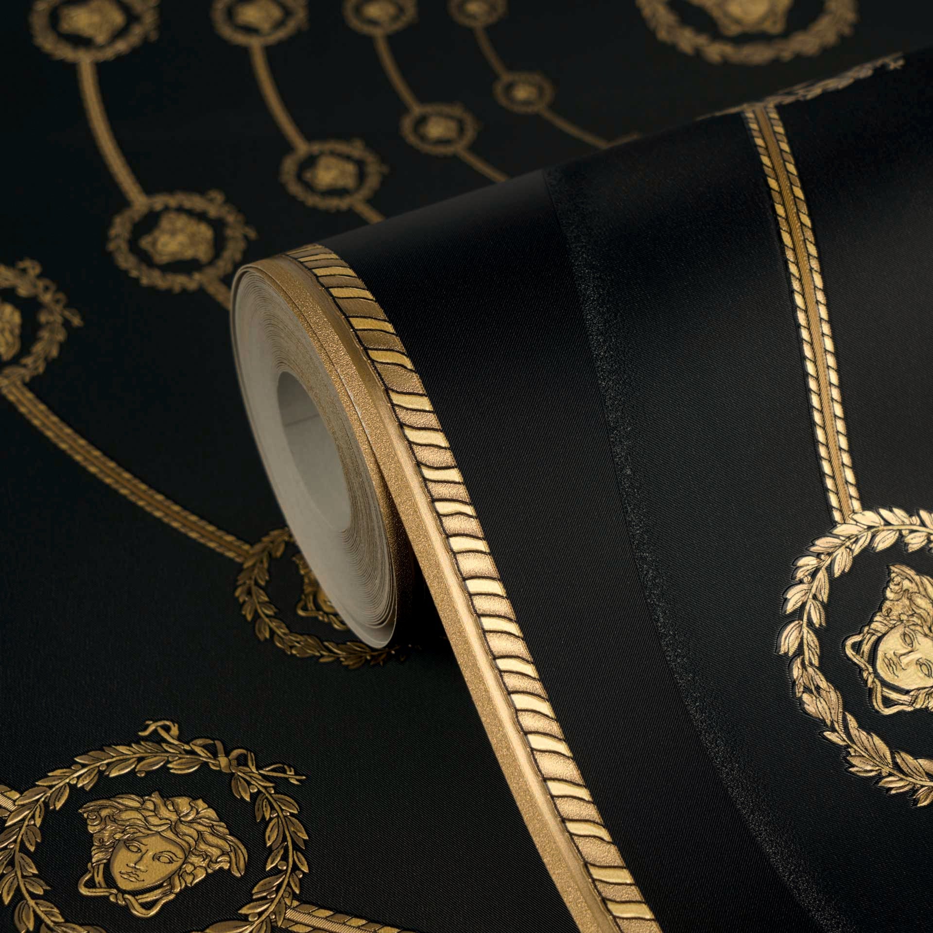 Versace 6-Vliestapete Vinyltapete Schwarz Medusakopf
