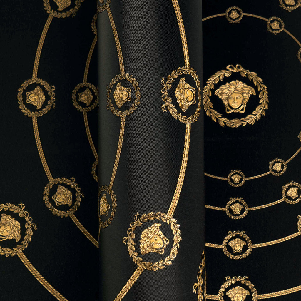 Versace 6-Vliestapete Vinyltapete Schwarz Medusakopf