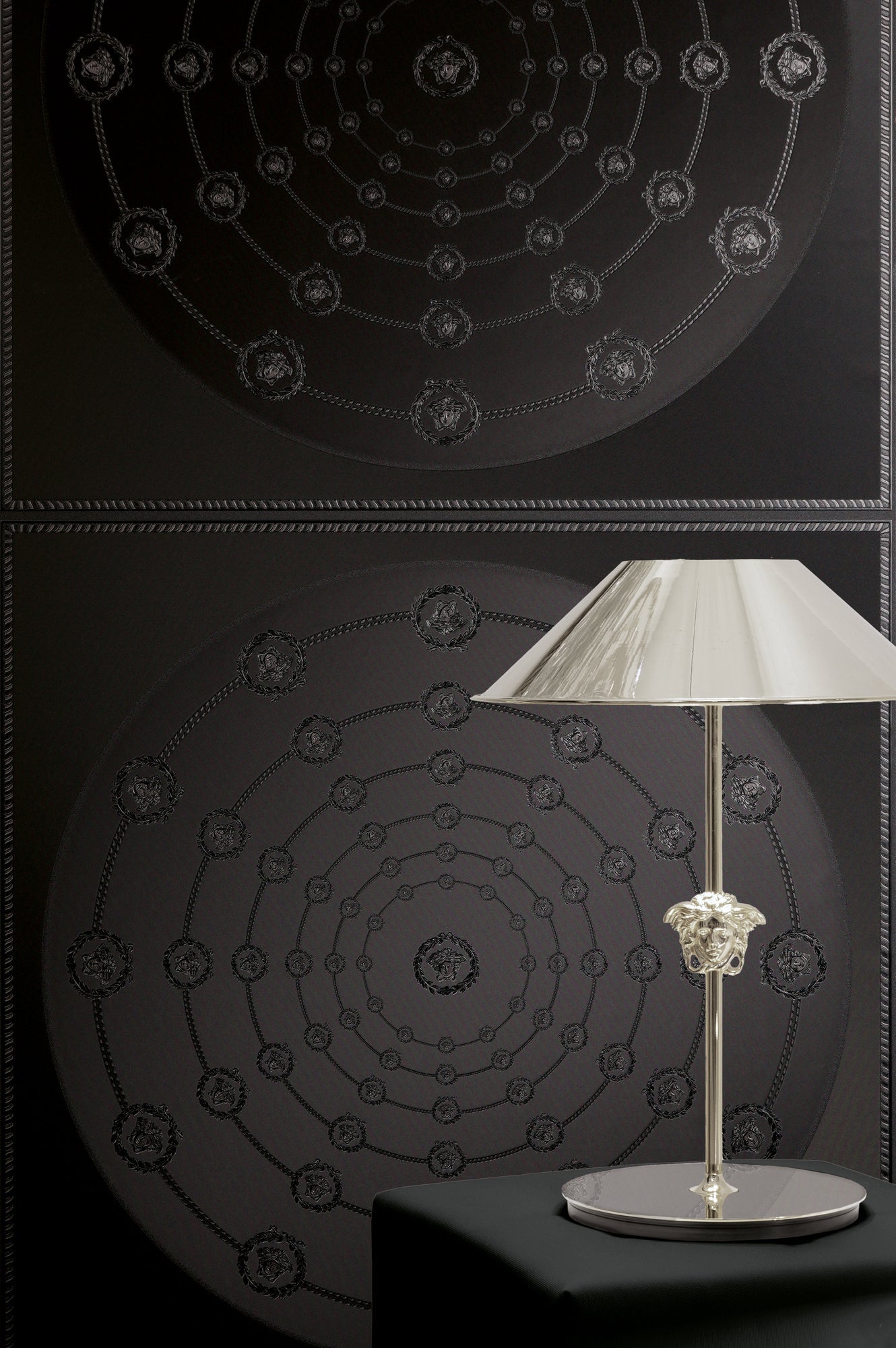 Versace 6-Vliestapete Vinyltapete Schwarz Medusakopf
