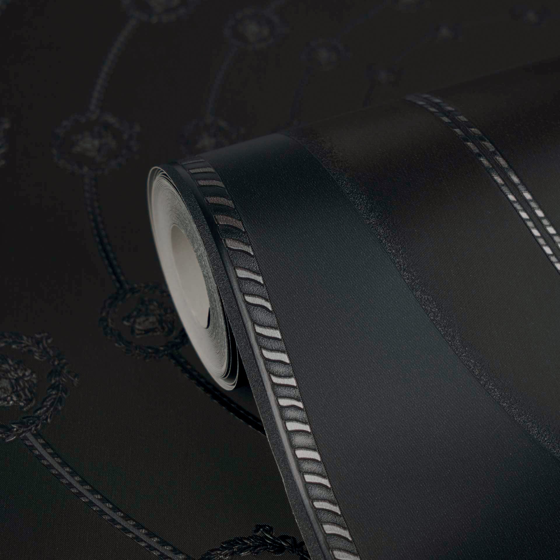 Versace 6-Vliestapete Vinyltapete Schwarz Medusakopf