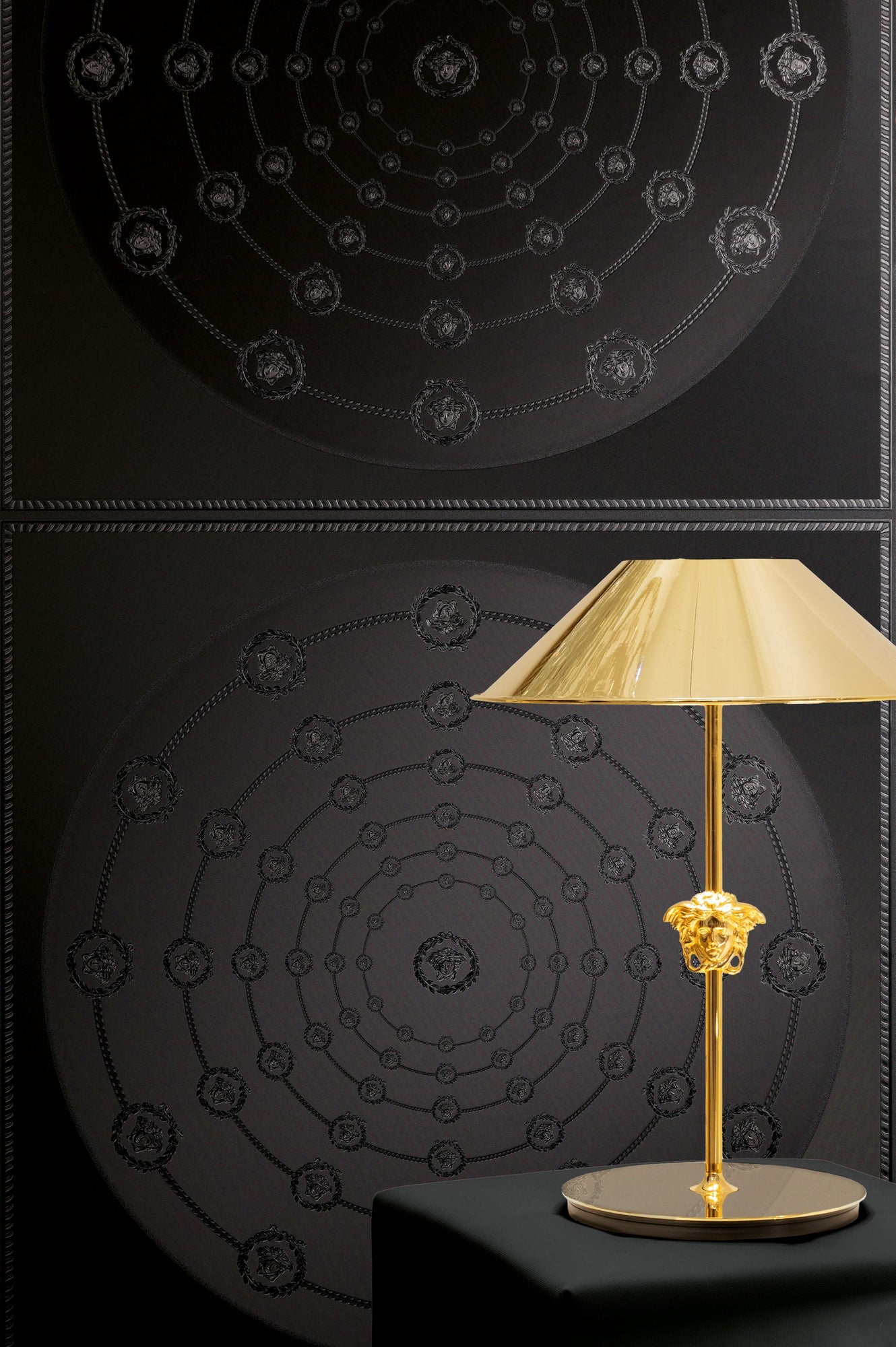 Versace 6-Vliestapete Vinyltapete Schwarz Medusakopf