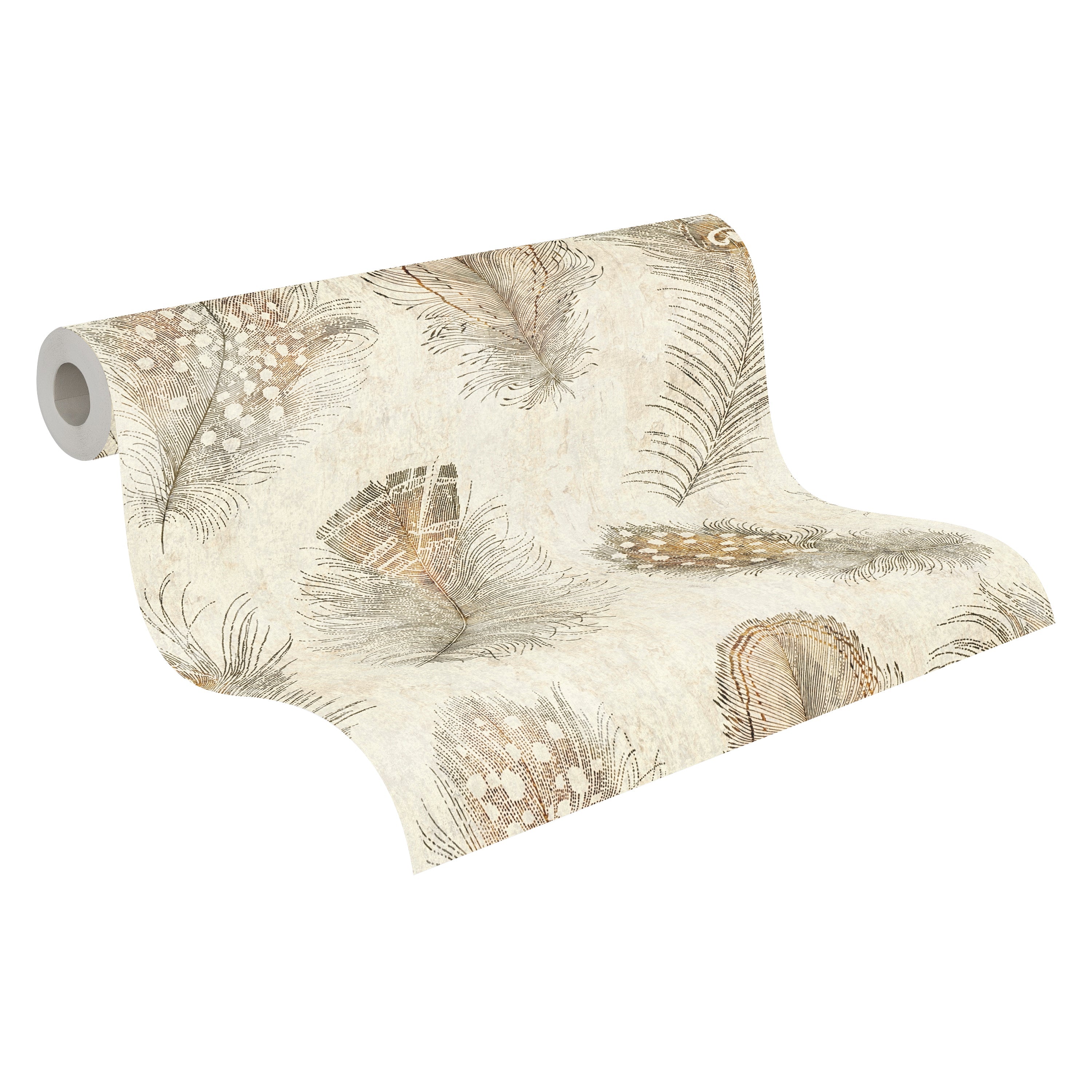 Hochwertige Vliestapete Beige Asiatisch