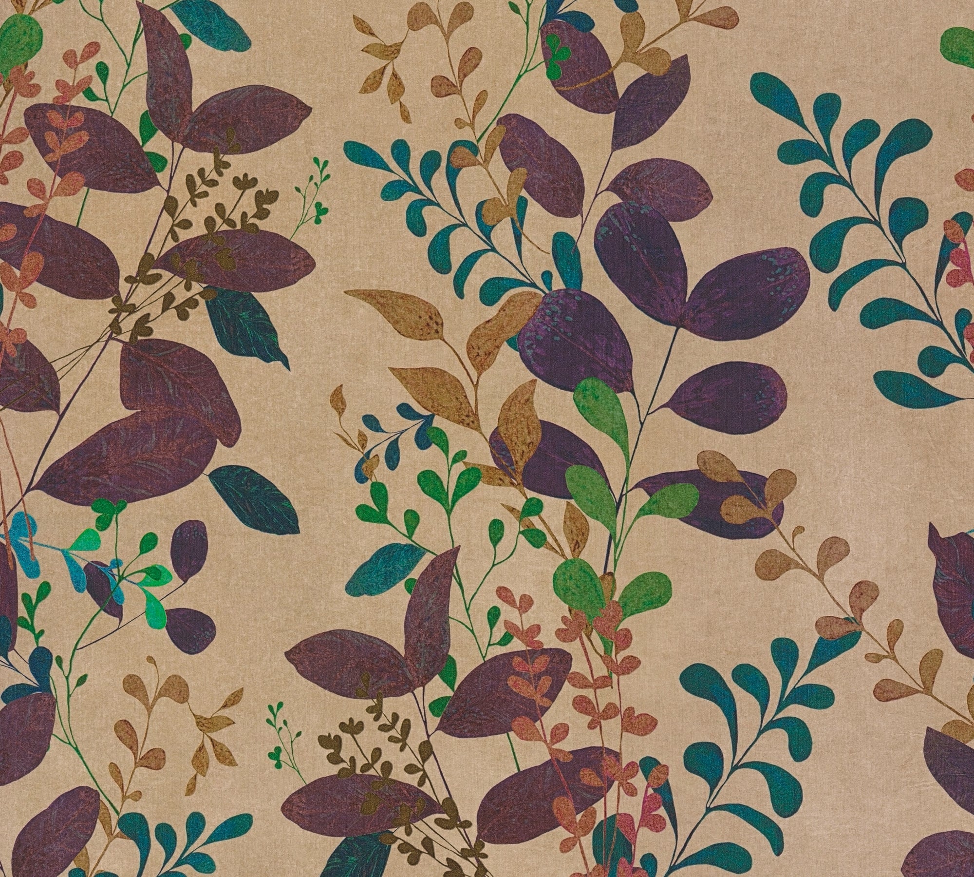 Hochwertige Vliestapete Braun Floral
