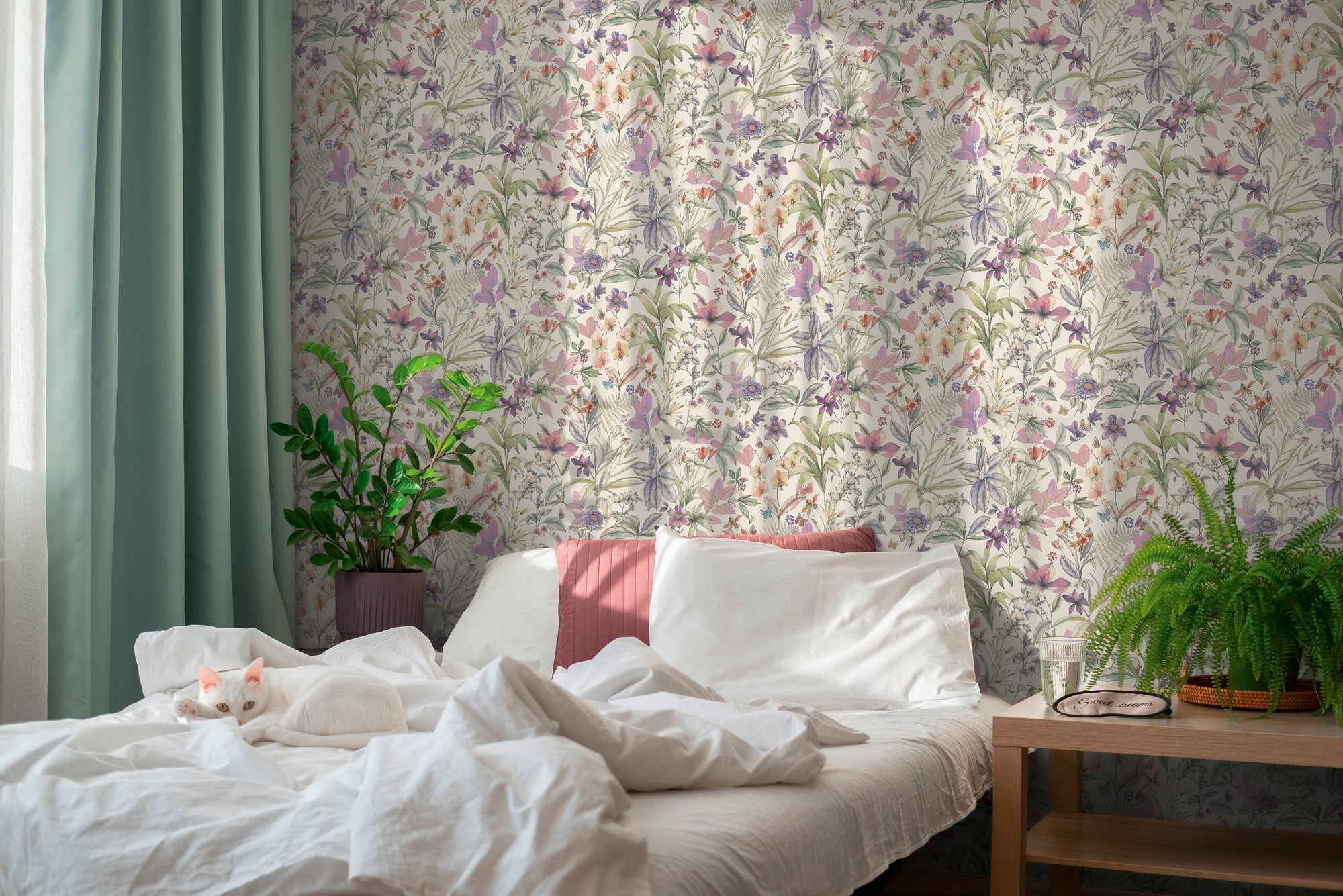 Hochwertige Vliestapete Weis Floral