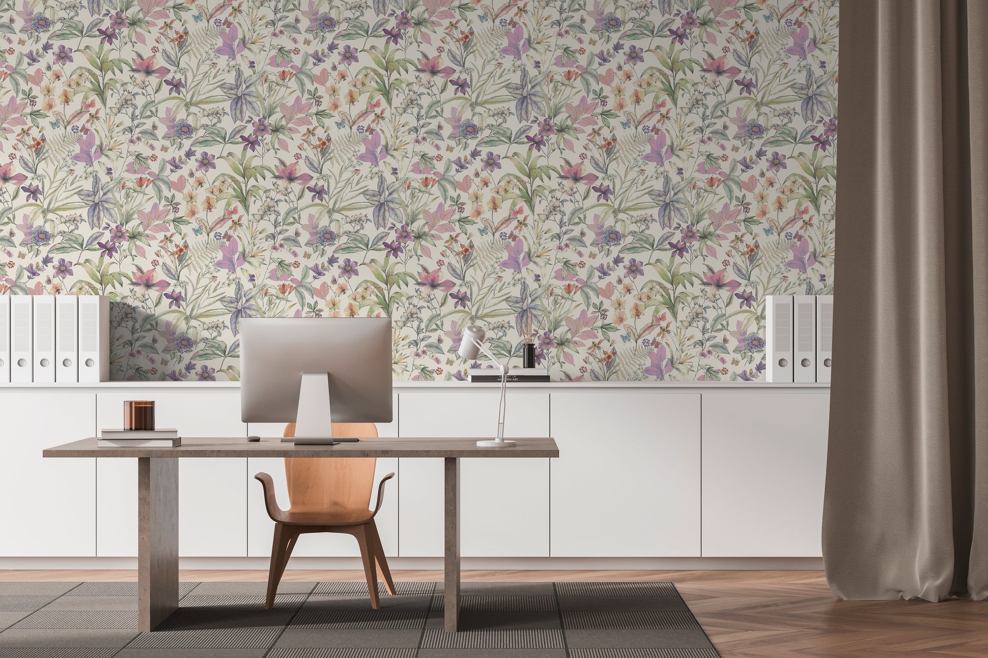 Hochwertige Vliestapete Weis Floral