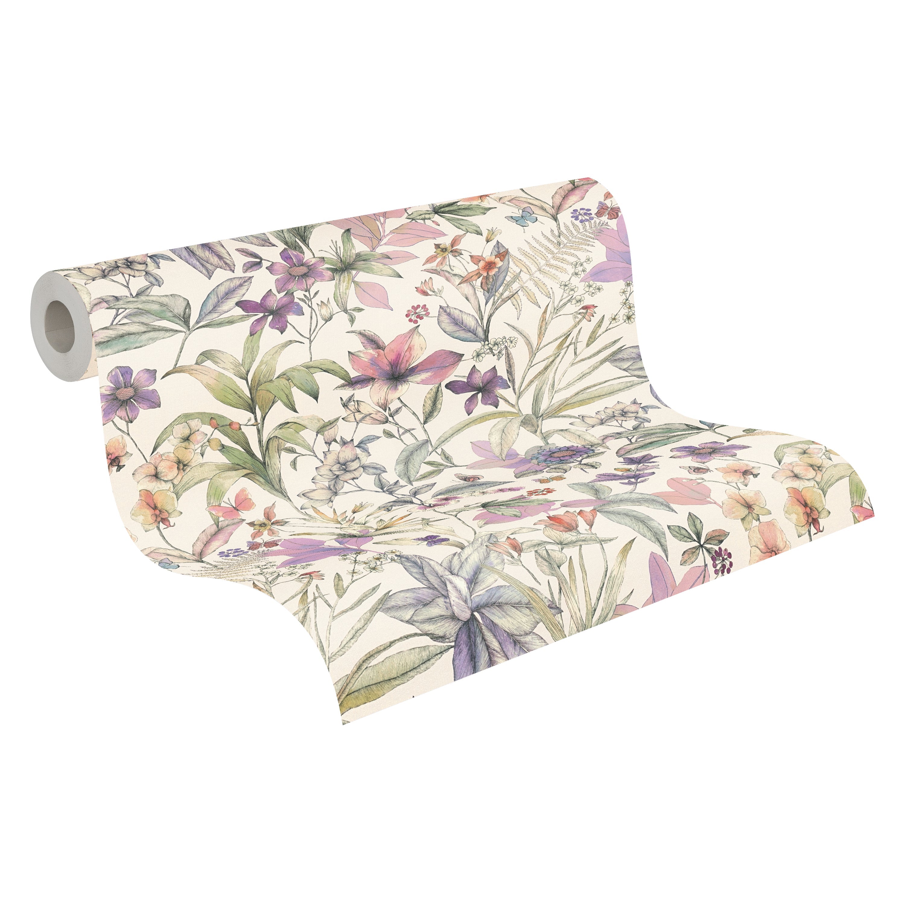 Hochwertige Vliestapete Weis Floral