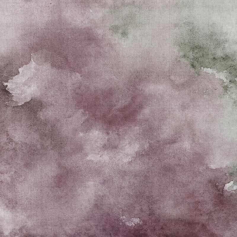 Fotomural Walls by Patel - Watercolours 2 - Wallpaper Watercolours Motif Violet- Nature Linen Texture - Beige, Brown