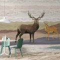 Fotomural Walls by Patel - Yukon 2 - photo wallpaper wood grain, deer & roe design