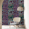 Fotomural Walls by Patel - Photo wallpaper »nevio« - Colourful patchwork design against a concrete plaster look - Smooth, slightly shiny premium non-woven fabric